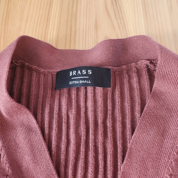 Brass Mini Ribbed Cardigan - Picture 3 of 4